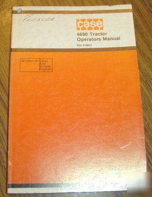 Case 4690 tractor operator's manual book catalog