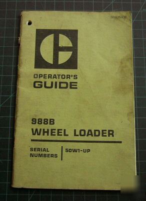 Cat caterpillar 988B wheel loader operator guide manual