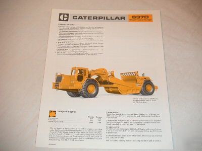 Caterpillar model 637D wheel tractor-scraper brochure 