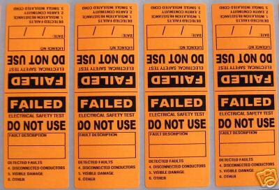 Electrical test tags / labels. mixed colour pack