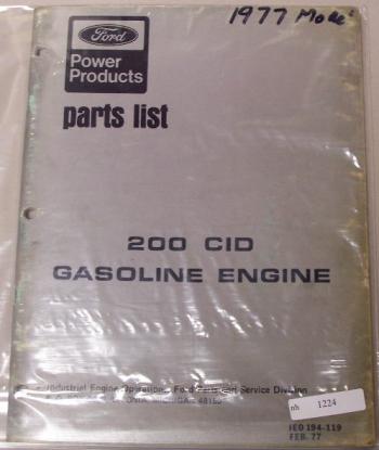 Ford 200 cid gasoline engine parts manual