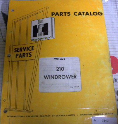 Ih international 210 windrower parts catalog manual