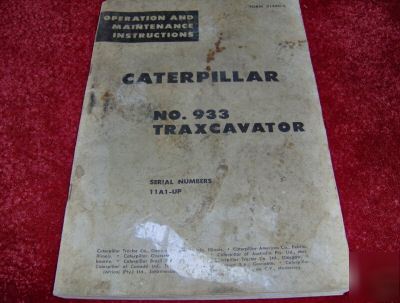 Caterpillar no.993 traxcavator operation & mainentance