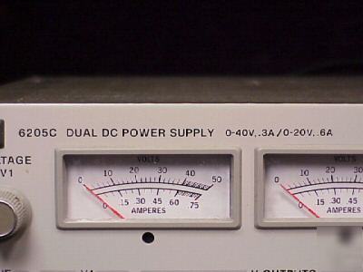 Hp 6205C dual dc power supply 0.4V-.3A/0-20V .6A