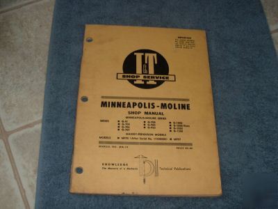 Minneapolis moline tractor it shop manual 13 series