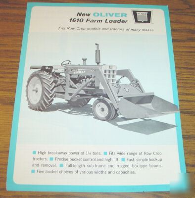 Oliver 77-1850 tractor 1610 farm loader sales brochure