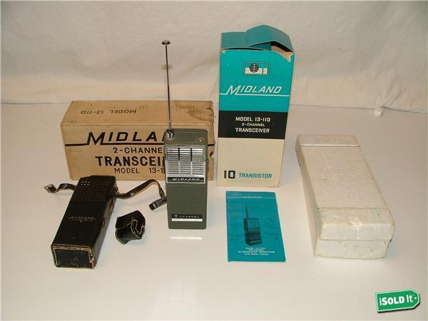 Vintage midland 13-110G cb radio transceiver +case 