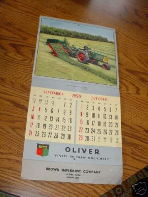 1950 oliver farm machinery calendar-alton iowa