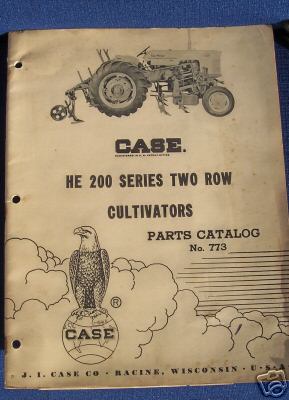 1958 case he 200 2 row cultivators parts catalog #773