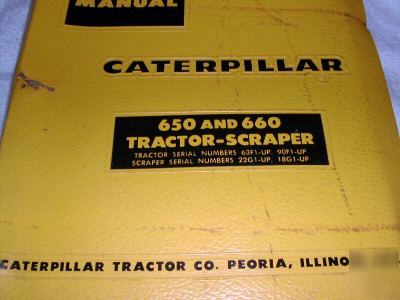 Caterpillar 650 660 scraper service manual book cat