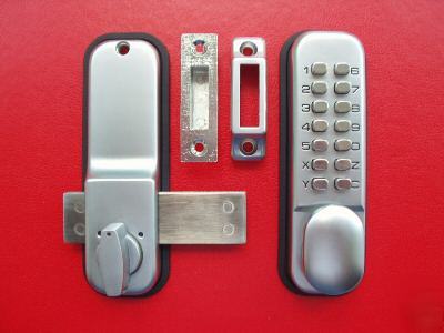 Digital push button door lock deadbolt - satin chrome 