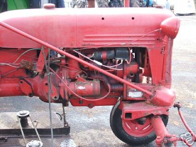 Farmall cub 2WD tractor with mowing deck
