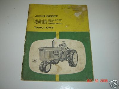 John deere 4010 tractor row-crop operator's manual
