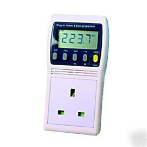 Mains electricity monitor meter plug in kwh & time 240V
