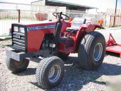 Massey ferguson 1020 tractor & drag mower, 3 cyl diesel