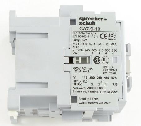 New s+s sprecher+schuh contactor CA7-9-10-24Z 3POLE