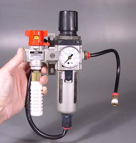 Pneumatic filter regulator air pressure valve actuator