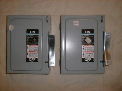 Safety switch 30 amp siemens fusible indoor lot of (2)