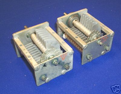 Two, variable capacitors 15-70 mmfd