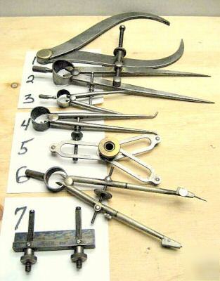 Vintage calipers 7 - b&s, k&e, m&f, - lufkin rule lock