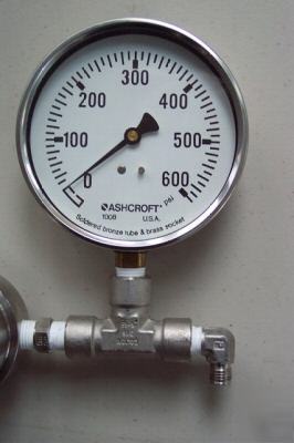 Ashcroft 600 psi pressure gauge - no res