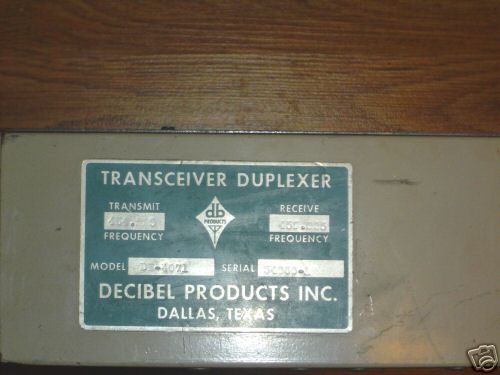 Decibel products uhf 4 cavity rack mount duplexer