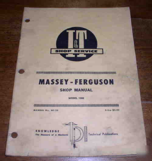 Massey ferguson,i&t shop service manual, model 1080
