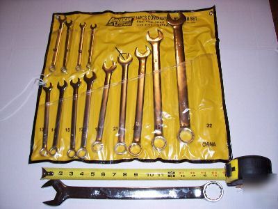 New 14 pc. super long combination wrench set sae