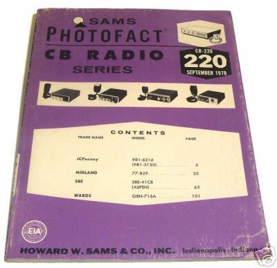 Sams photofact cb-220 september 1978 cb radio series