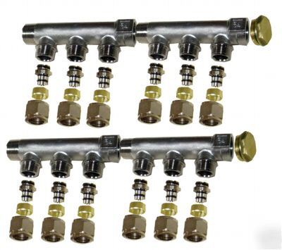6 port free flow manifold for 1/2