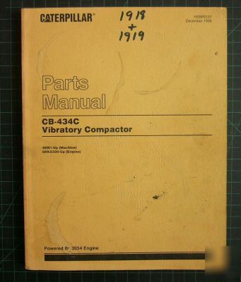 Cat caterpillar cb-434C compactor parts manual CB434C