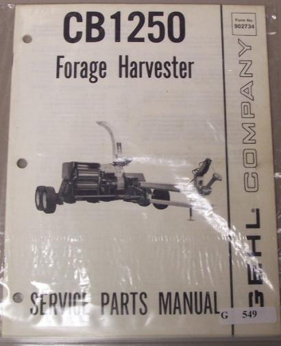 Gehl CB1250 forage harvester service parts manual