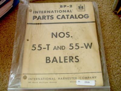Ih international 55 t w 55T 55W baler parts catalog