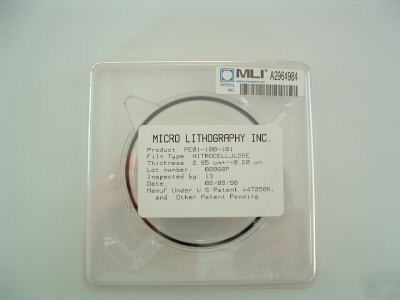 New pellicle mfg by micro lithography inc. 2.85 um