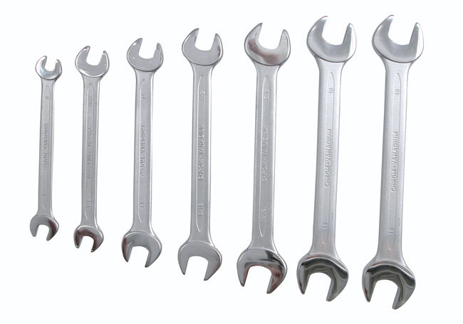 7 pc. thin pattern metric open end wrench set 