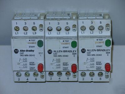 Allen bradley motor circuit breakers 140-mn-0040 lot