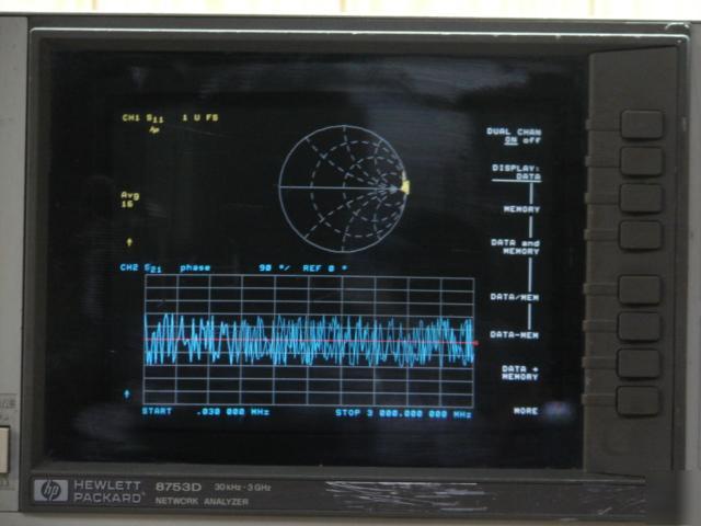 Hp 8753D network analyzer, serial # 3410A09077