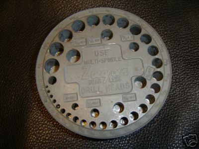Vintage zagar machine drill bit holder index