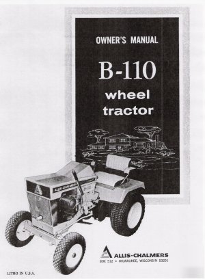 Allis chalmers b-110 wheel tractor owner's manual