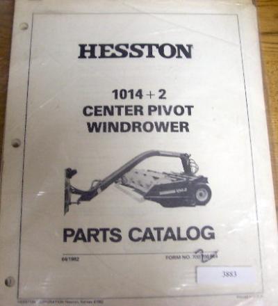 Hesston 1014 + 2 center pivot windrower parts manual