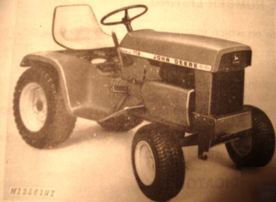 John deere 112 lawn & garden tractor parts catalog jd