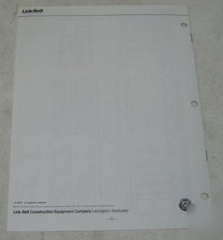 Link belt 1984 hc-218A crane specs brochure