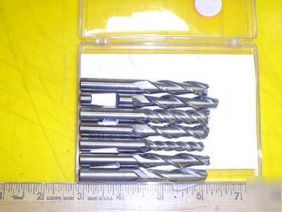 Lot of 7 hss 1/4,3/8 end mills 2&4 flute round & ball