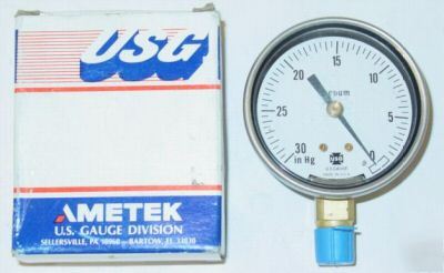 New ametek usg V555LX 30-0 hg vacuum gauge - 1/4 anpt - 