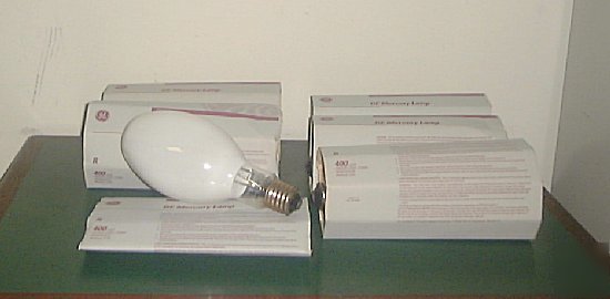 New lot of 6 ge 400 watt mercury lamps bulbs 