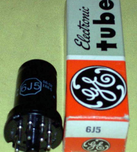 Vintage ge 6J5 black metal vacuum tube-tested- 