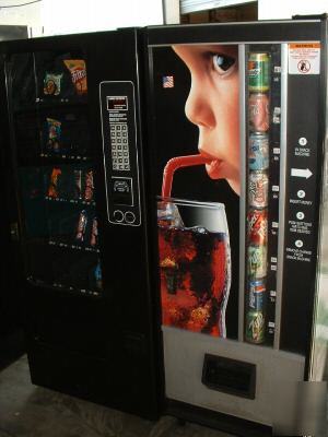  soda-snack vending machine combo- takes dollar bills