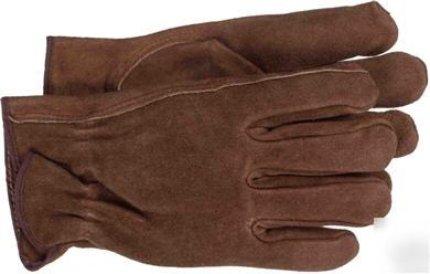 Boss 4066L smoke brown split leather gloves