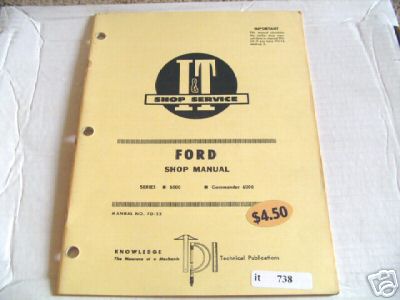 Ford i&t 6000 implement tractor shop service manual