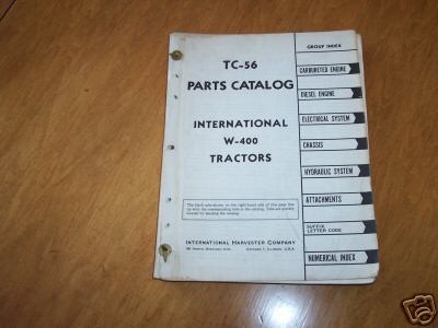 Ih 400 tractor parts catalog manual